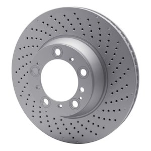 Porsche 911 Brake Rotor (1) - Right Rear - R1 Concepts - GeoSPEC Coated Rotor - Drilled - `99-`23